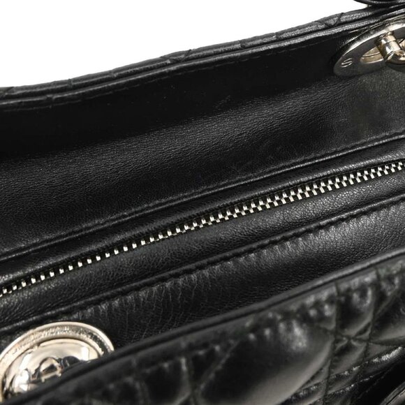 Christian Dior Black Lambskin Lady Dior Cannage 2way Handbag 05-MA-1102 115880 - Picture 6 of 10